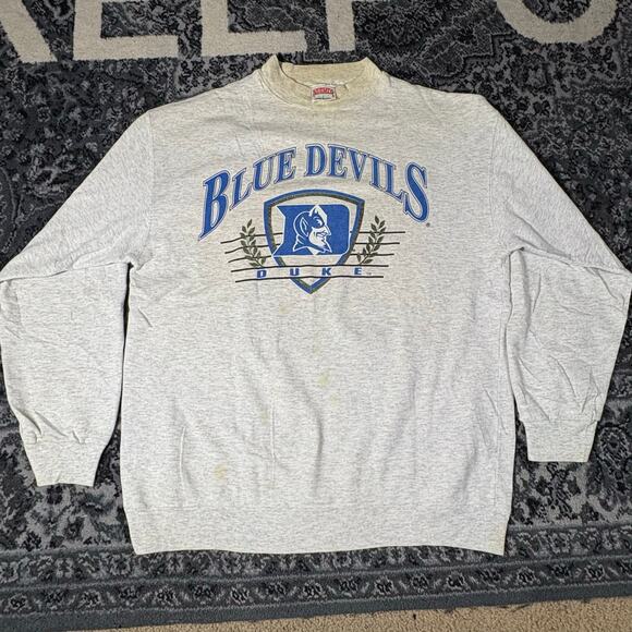 Vintage Duke Blue Devils Sweatshirt Nutmeg Mills Size L USA College NCAA - Picture 1 of 9